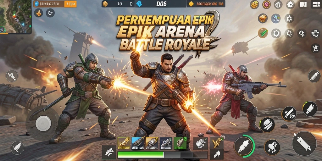 Gameplay seru dan dinamis dalam arena Battle Royale D06.
