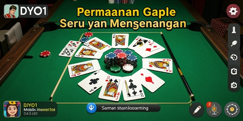 Screenshot gameplay DYO1 menampilkan aksi seru permainan Gaple.