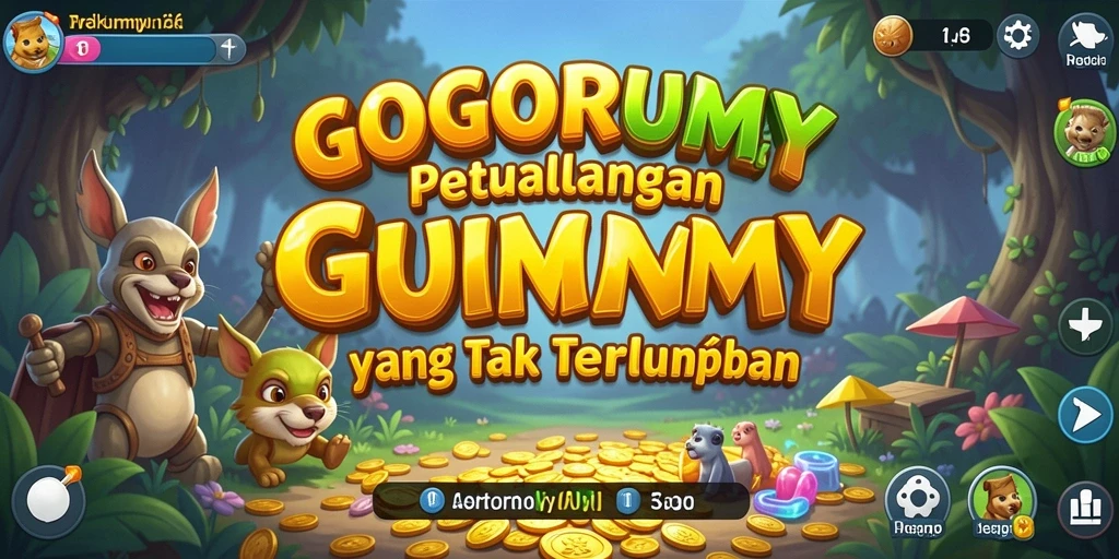 Tangkapan layar GOGORUMMY menampilkan aksi petualangan yang mendebarkan.