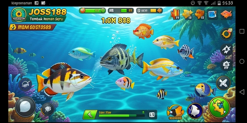 Tampilan gameplay <strong>JOSS188</strong> yang seru dan menantang dengan berbagai jenis ikan.