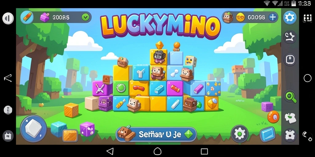 Tampilan gameplay menarik dalam LUCKYMINO dengan berbagai teka-teki menantang.