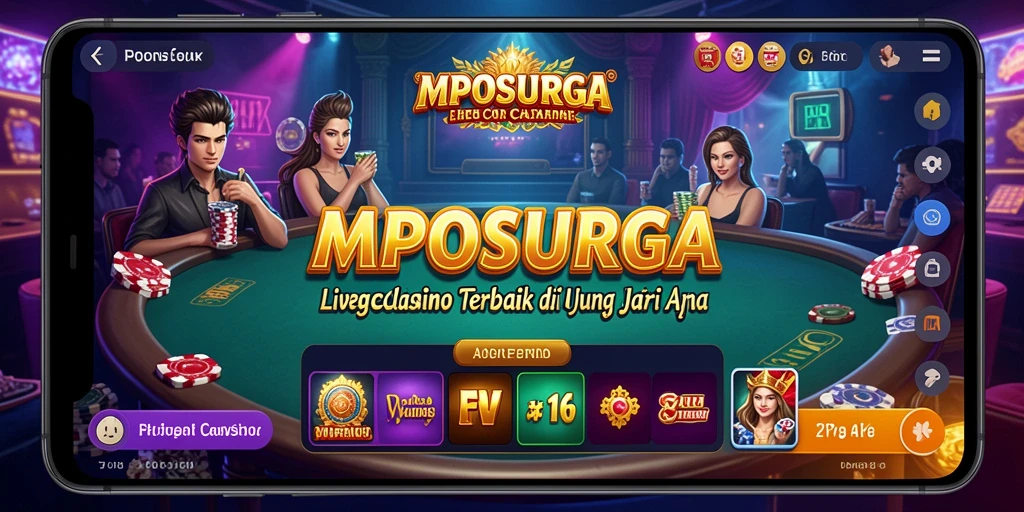 Screenshot MPOSURGA menampilkan dealer profesional dan gameplay yang mendebarkan.