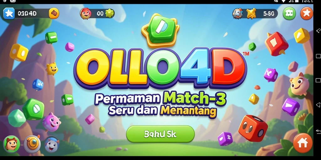 Tampilan gameplay seru dari OLLO4D dengan estetika warna-warni.