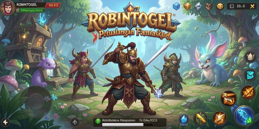 Tampilan gameplay <strong>ROBINTOGEL</strong> yang epik dalam petualangan RPG.