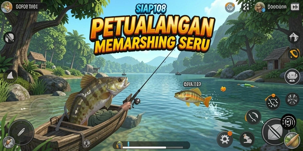 Tampilan gameplay seru dari SIAP108 saat memancing di danau.