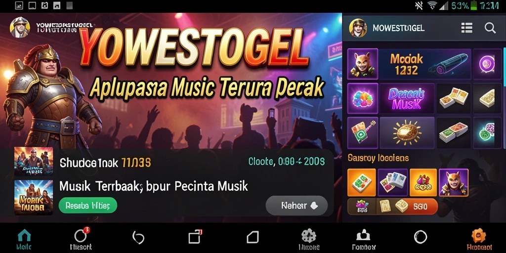 Screenshot YOWESTOGEL menampilkan antarmuka pengguna yang ramah dan musik yang menarik.